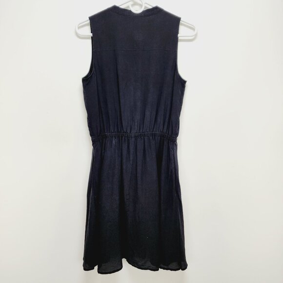 Madewell 1937 Black Silk Sleeveless Button-Front Dress XS - Picture 7 of 10